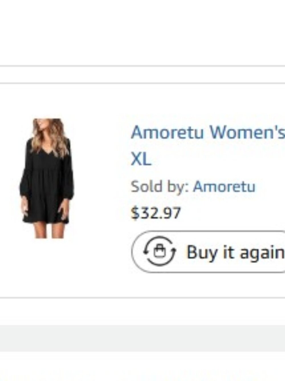 Amoretu 🟣 Size XL Long Sleeve V Neck Flowy Swing Dress in Black - Picture 9 of 9